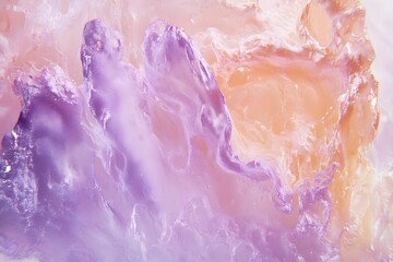 Obraz premium Macro View of Abstract Resin Art with Purple and Orange Swirls
