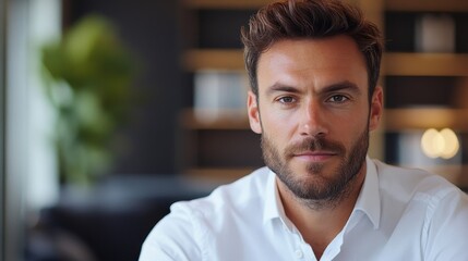 Obraz premium Man Video Conference Business Call