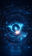 Abstract futuristic technology design with concentric circles and lights