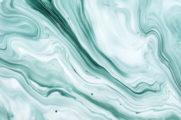 Green and white marble texture with fluid motion. Elegant and contemporary background