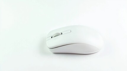 Modern Wireless Computer Mouse Isolated on White Background for Minimalistic Design Projects