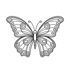 Delicate butterfly silhouette featuring intricate wing patterns, perfect for creative coloring projects and nature themed graphic designs
