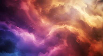 Naklejka premium Celestial Firestorm: Swirling Nebulous Clouds - A Vibrant Display of Fiery Orange and Deep Purple, Evoking the Power and Beauty of Cosmic Phenomena