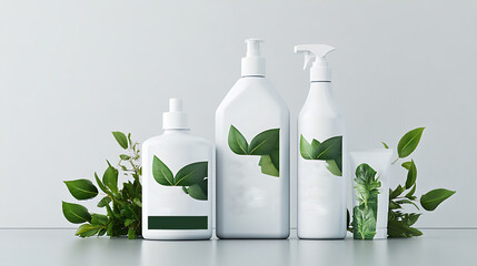 modern packaging mockup for eco-friendly cleaning products,