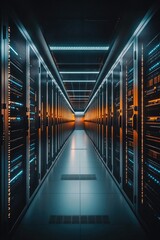 Obraz premium Server Room Hallway