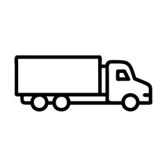 Semi-truck icon on transparent background for transportation and logistics concepts
