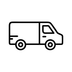 Fototapeta premium Delivery van icon on transparent background with simple design