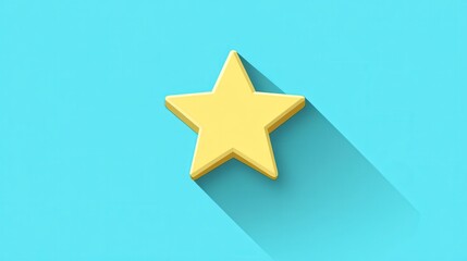 Obraz premium Flat Design Star Icon on Pastel Blue Background for Creative Use