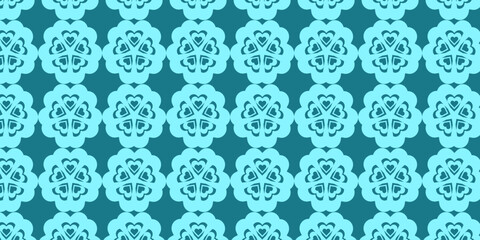 Print Blue green color Elegant Trendy Geometric floral seamless patterns background graphic ornaments Vector tile pattern, Lisbon Arabic Floral Mosaic, floral pattern for wallpaper, fabric, textile.