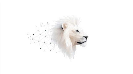Modern Abstract Geometric Lion Head Design with Customizable Text Area for Creative Projects
