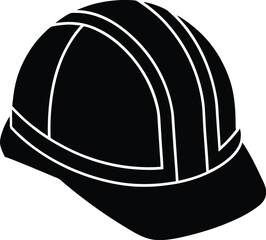 constructor safety helmet silhouette vector.