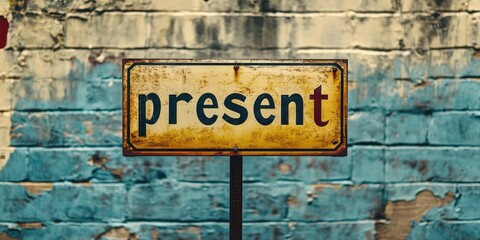 Fototapeta premium A Vintage Sign Displaying the Word 