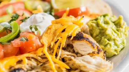 Scrumptious Grilled Chicken Taco Fiesta with Creamy Toppings