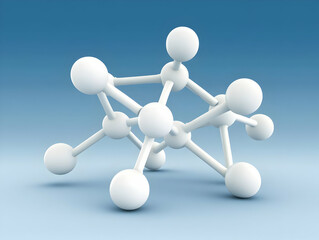 White 3D Molecular Structure Illustration
