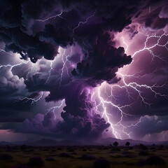 A powerful storm with dark clouds against a transparent background. Ai Generate