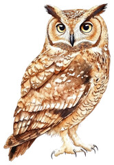 Fototapeta premium PNG Owl owl illustration watercolor.