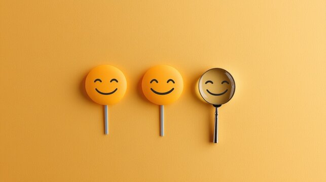 Collecting feedback vibrant yellow emoticons for survey responses in digital space