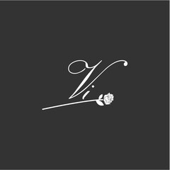 Initial VI art illustration flower design creative