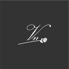 Initial VN art illustration flower design creative