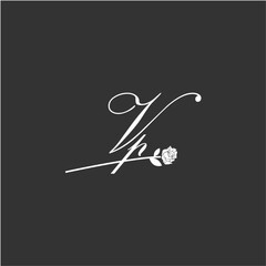 Initial VP art illustration flower design creative