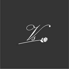 Initial VS art illustration flower design creative