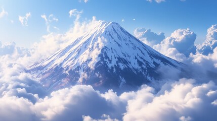 Majestic snowy mountain range under a vibrant sunset sky in early evening