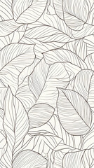 Obraz premium Line Art Leaf Illustration Background