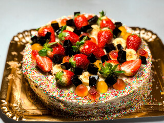 cake with berries