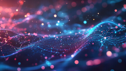 background depicting AI-powered wireless connectivity with swirling data streams 