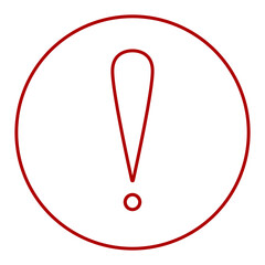 Doodle exclamation mark or sign icon that can be used for sticker, warning, book, mandala, scrapbook, icon, decorative, etc. with aesthetic colorful red color