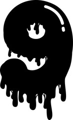 Hand drawn slime number 9
