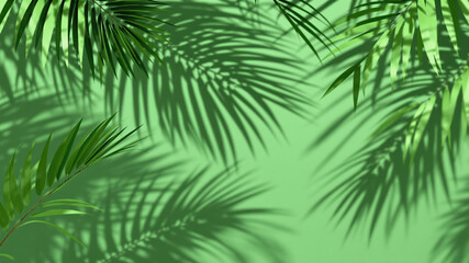Organic Abstract Art with Palm Shadows and Green Tones