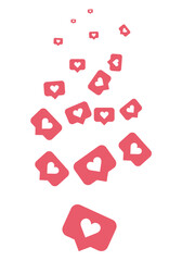 Heart shaped like button in social media app instagram 