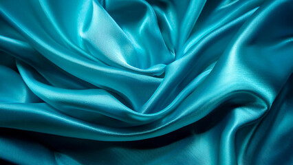 Obraz premium Turquoise silk fabric 