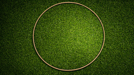 Oval Frame on Green Grass Background Illustration