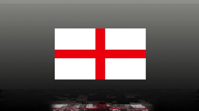 Awesome England Flag Glitch Animation. England Glitch Flag Animation Art. England background