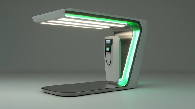 Futuristic Electric Vehicle Charging Station Design