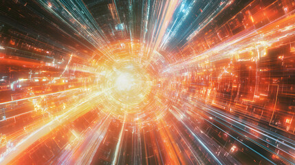 Obraz premium futuristic illustration of abstract wireless networks connecting across a digital grid 