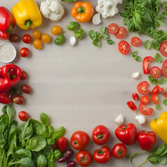 Vibrant Veggie Flatlay Background Image