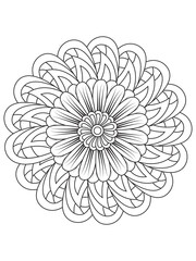 Flower Outline Illustration for Covering Book.