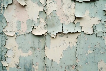 Obraz premium Realistic peeling paint texture, wall surface that tells an old story through layers of peeling paint