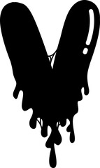 Hand drawn slime uppercase alphabet V