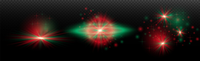 Light effect: isolated flare, tire explosion, dust line, sun flare, star spark, sunlight, vector set.