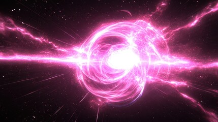 Ethereal Pink Cosmic Energy Swirling in Vast Space Background