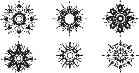 Set of elements for flat design, patterns, ornaments, mandalas. Hand drawn vector illustration