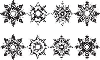 Set of elements for flat design, patterns, ornaments, mandalas. Hand drawn vector illustration