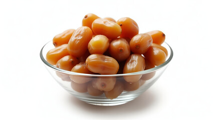 Fresh Organic Dates in a Glass Bowl – High-Quality Stock Photo for Healthy Eating & Natural Sweetness.