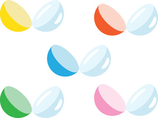 Obraz premium カラフルなガチャガチャカプセルのイラスト - おもちゃ・カプセルトイ
