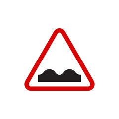 Bump and uneven road sign icon template. Flat illustration of bumpy road sign vector icon