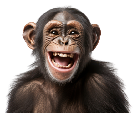 PNG Smiling chimpanzee wildlife mammal monkey.